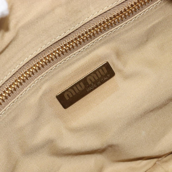Miu Miu Shoulder Bag Canvas Orange Gold Auth 212551A