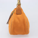 Miu Miu Shoulder Bag Canvas Orange Gold Auth 212551A-4