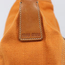 Miu Miu Shoulder Bag Canvas Orange Gold Auth 212551A-6