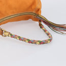 Miu Miu Shoulder Bag Canvas Orange Gold Auth 212551A-8