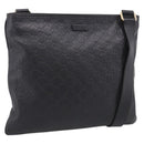 GUCCI GG Canvas Guccissima Shoulder Bag Leather Black Gold 201446 Auth 212553V-1