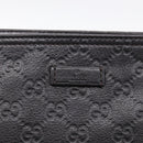 GUCCI GG Canvas Guccissima Shoulder Bag Leather Black Gold 201446 Auth 212553V-14