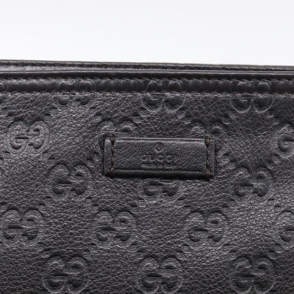 GUCCI GG Canvas Guccissima Shoulder Bag Leather Black Gold 201446 Auth 212553V