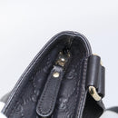 GUCCI GG Canvas Guccissima Shoulder Bag Leather Black Gold 201446 Auth 212553V-15