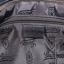 GUCCI GG Canvas Guccissima Shoulder Bag Leather Black Gold 201446 Auth 212553V-16