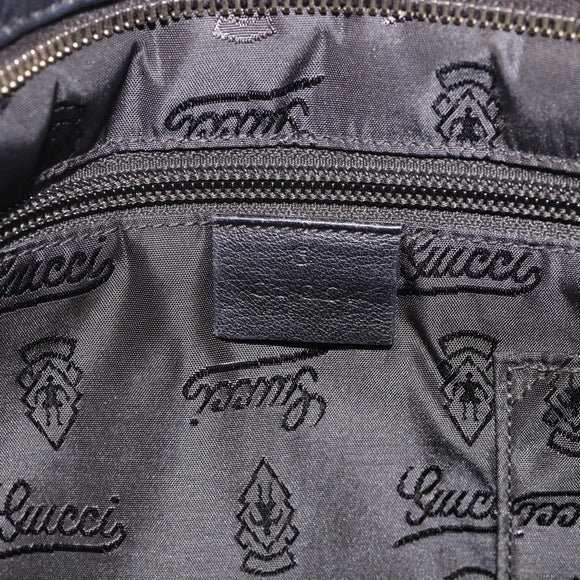 GUCCI GG Canvas Guccissima Shoulder Bag Leather Black Gold 201446 Auth 212553V