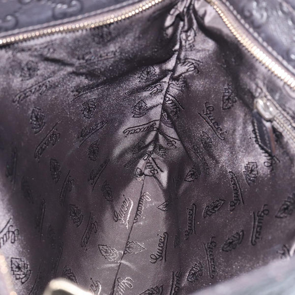 GUCCI GG Canvas Guccissima Shoulder Bag Leather Black Gold 201446 Auth 212553V