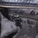 GUCCI GG Canvas Guccissima Shoulder Bag Leather Black Gold 201446 Auth 212553V-20