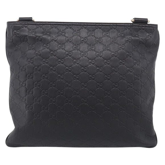 GUCCI GG Canvas Guccissima Shoulder Bag Leather Black Gold 201446 Auth 212553V