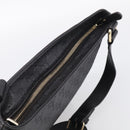 GUCCI GG Canvas Guccissima Shoulder Bag Leather Black Gold 201446 Auth 212553V-6