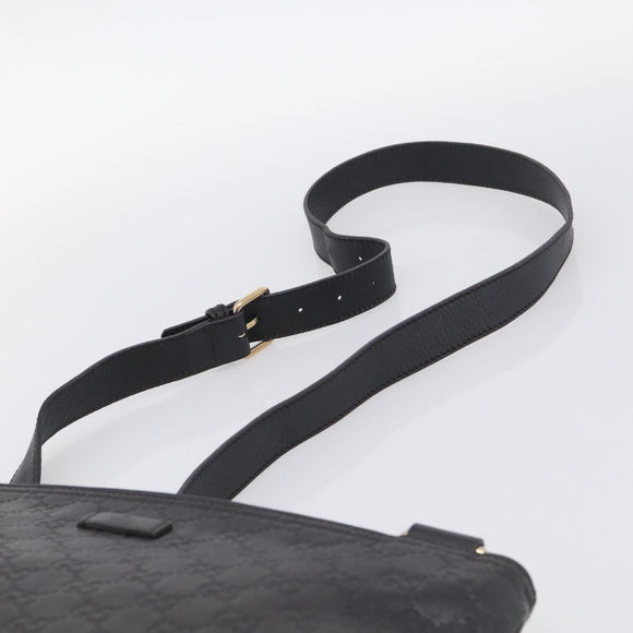 GUCCI GG Canvas Guccissima Shoulder Bag Leather Black Gold 201446 Auth 212553V
