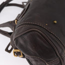 Chloe Paddington Hand Bag Leather Brown Gold Silver Auth 212555V-12