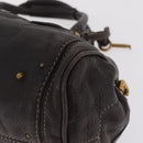 Chloe Paddington Hand Bag Leather Brown Gold Silver Auth 212555V-13