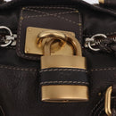Chloe Paddington Hand Bag Leather Brown Gold Silver Auth 212555V-15