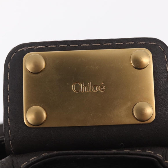 Chloe Paddington Hand Bag Leather Brown Gold Silver Auth 212555V