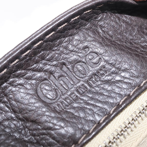 Chloe Paddington Hand Bag Leather Brown Gold Silver Auth 212555V