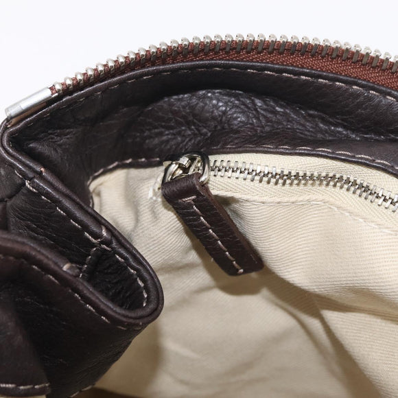 Chloe Paddington Hand Bag Leather Brown Gold Silver Auth 212555V