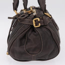 Chloe Paddington Hand Bag Leather Brown Gold Silver Auth 212555V-4