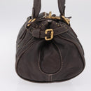 Chloe Paddington Hand Bag Leather Brown Gold Silver Auth 212555V-5