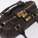 Chloe Paddington Hand Bag Leather Brown Gold Silver Auth 212555V-6