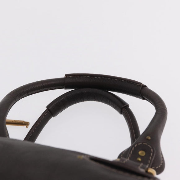 Chloe Paddington Hand Bag Leather Brown Gold Silver Auth 212555V