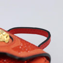 VERSACE Medusa Micro Chain Shoulder Bag Suede Orange Gold Auth 212556A-8