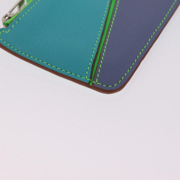 LOEWE Puzzle Coin Purse Leather Multicolor Silver Auth 212567M