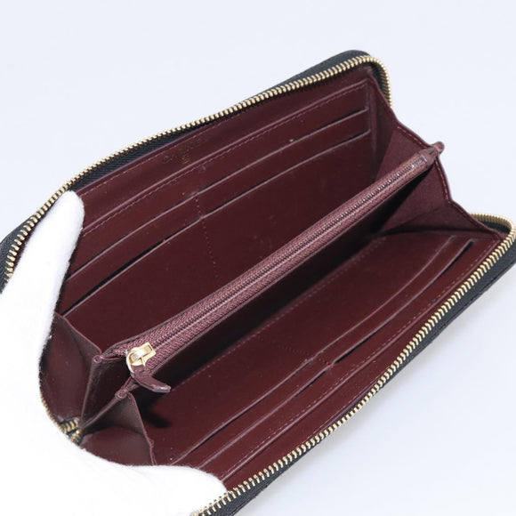 CHANEL Matelasse Long Wallet Caviar Skin Black Gold CC Auth 212569V