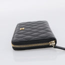 CHANEL Matelasse Long Wallet Caviar Skin Black Gold CC Auth 212569V-4