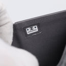 CHANEL Matelasse Long Wallet Caviar Skin Gray Gold CC Auth 212571M-24