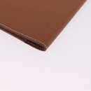HERMES EA Zip PM Day Planner Cover Leather Brown Silver Auth 212573M-12