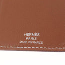 HERMES EA Zip PM Day Planner Cover Leather Brown Silver Auth 212573M-16