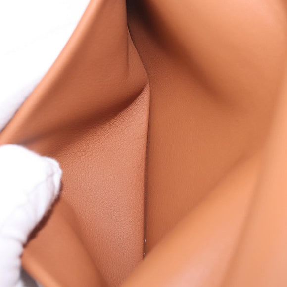 HERMES EA Zip PM Day Planner Cover Leather Brown Silver Auth 212573M