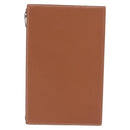 HERMES EA Zip PM Day Planner Cover Leather Brown Silver Auth 212573M-3