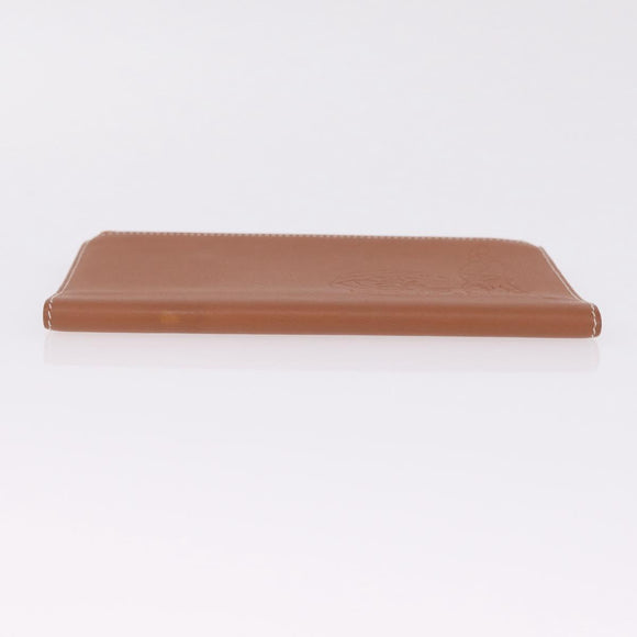 HERMES EA Zip PM Day Planner Cover Leather Brown Silver Auth 212573M