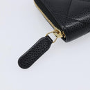 CHANEL Matelasse Long Wallet Caviar Skin Black Gold CC Auth 212574M-12