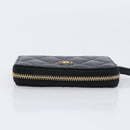 CHANEL Matelasse Long Wallet Caviar Skin Black Gold CC Auth 212574M-6