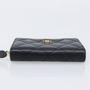 CHANEL Matelasse Long Wallet Caviar Skin Black Gold CC Auth 212574M-7