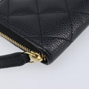 CHANEL Matelasse Long Wallet Caviar Skin Black Gold CC Auth 212574M-9