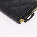 CHANEL Matelasse Coin Purse Caviar Skin Black Gold CC Auth 212575M-11