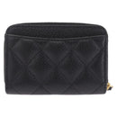 CHANEL Matelasse Coin Purse Caviar Skin Black Gold CC Auth 212575M-3