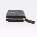 CHANEL Matelasse Coin Purse Caviar Skin Black Gold CC Auth 212575M-5
