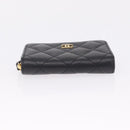 CHANEL Matelasse Coin Purse Caviar Skin Black Gold CC Auth 212575M-7