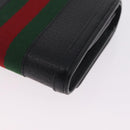 GUCCI GG Marmont Web Sherry Line Wallet Leather Black Gold 719887 Auth 212576M-11