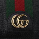 GUCCI GG Marmont Web Sherry Line Wallet Leather Black Gold 719887 Auth 212576M-12