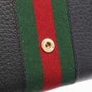 GUCCI GG Marmont Web Sherry Line Wallet Leather Black Gold 719887 Auth 212576M-14