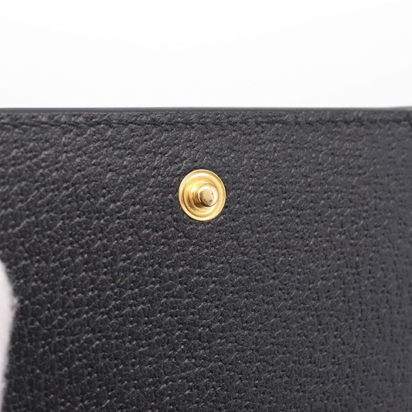 GUCCI GG Marmont Web Sherry Line Wallet Leather Black Gold 719887 Auth 212576M