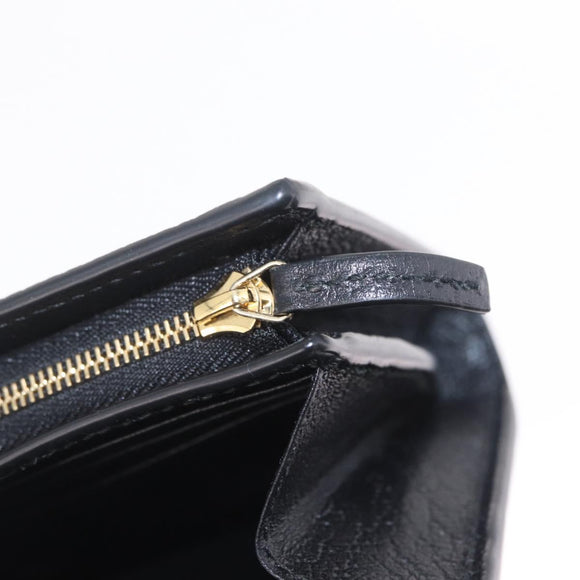 GUCCI GG Marmont Web Sherry Line Wallet Leather Black Gold 719887 Auth 212576M