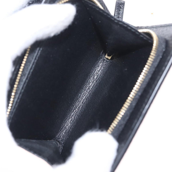 GUCCI GG Marmont Web Sherry Line Wallet Leather Black Gold 719887 Auth 212576M