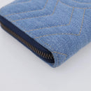 GUCCI GG Marmont Long Wallet Denim Blue Gold 443123 Auth 212577M-11